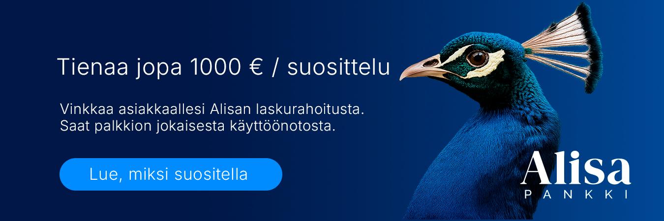 Suosittele asiakkaallesi Alisan laskurahoitusta